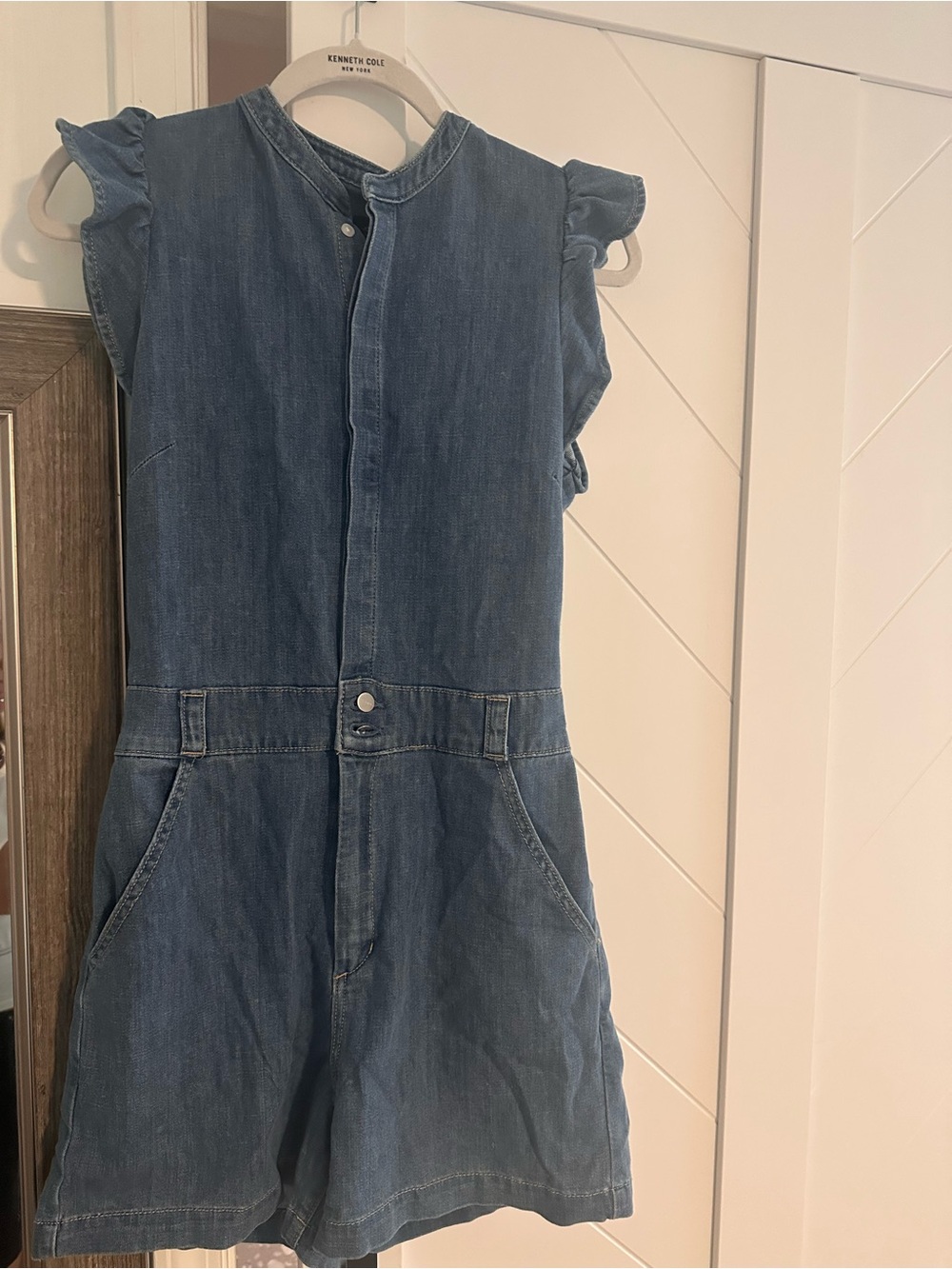 JOE’S Jeans Denim Ruffle Sleeve Romper Size M
